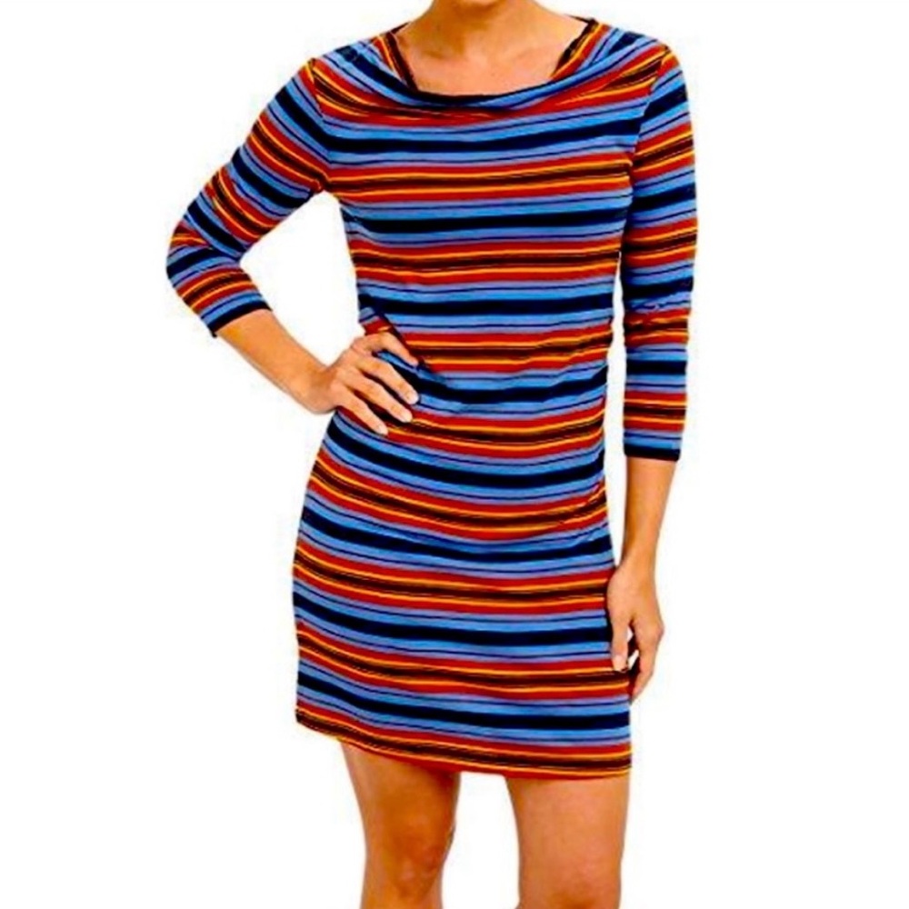 Patagonia Kamala Cowl Neck Striped Dress Size Medium